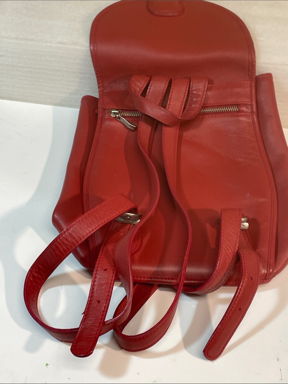 Classic Red Leather Mini Backpack - Picture 9 of 10